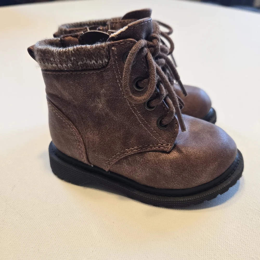 Wondernation Brown‎ Zip Up Kids Boots